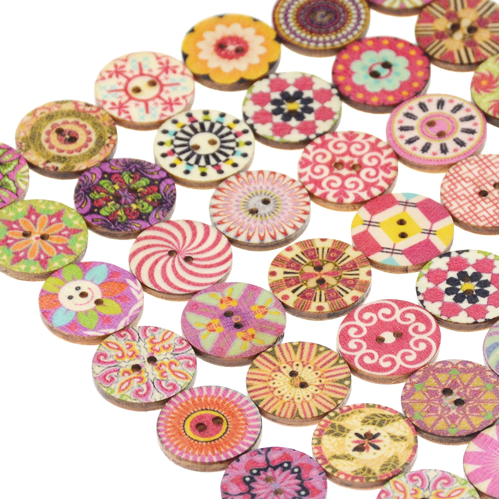 100 шт. деревянные пуговицы с двумя отверстиями 20 мм|Пуговицы| |