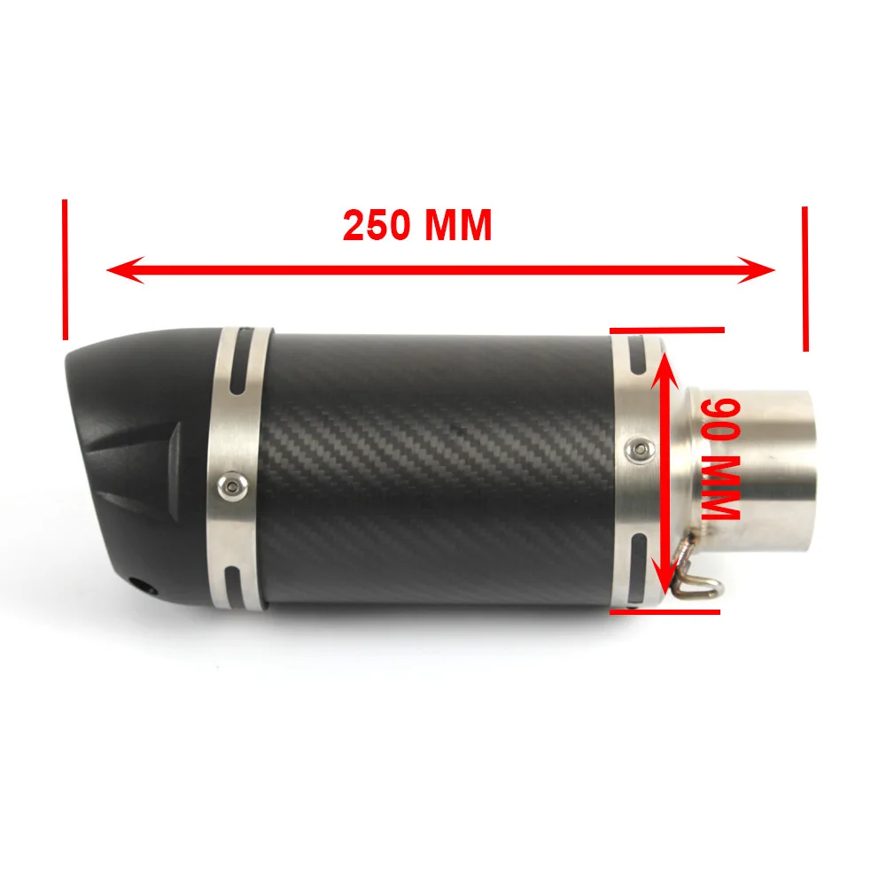 

51mm Motorcycle Exhaust Pipe Modified Stainless Steel Small Cylinder Full Carbon Exhaust Pipe Universal For All Motorbikes