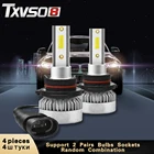 Светодиодные фары TXVSO8 9005HB3 универсальные, 55 Вт, 12 В, 9006HB4