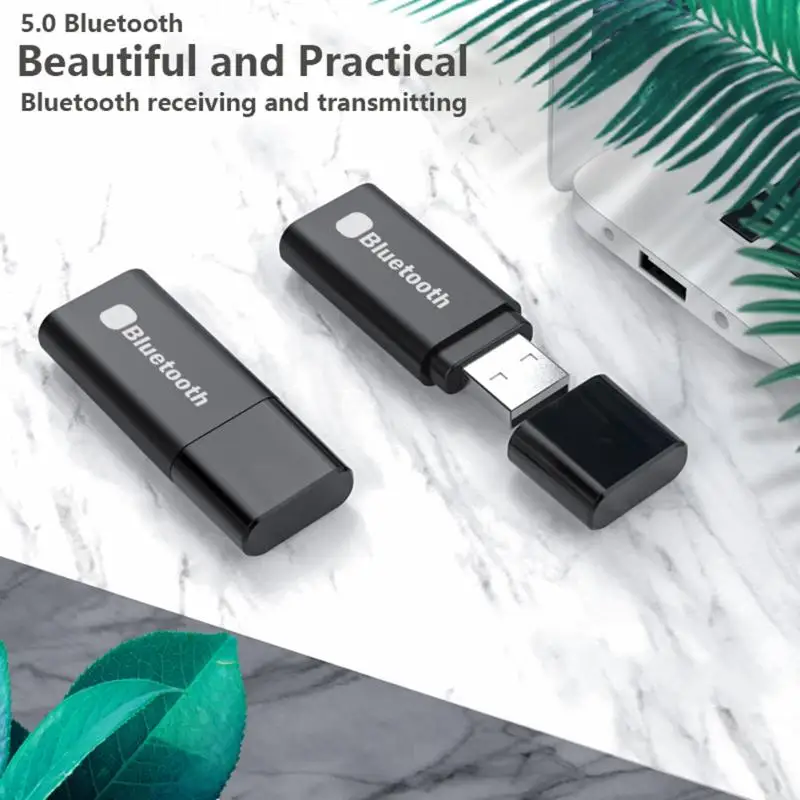 

2 в 1 беспроводной Bluetooth-совместимый 5,0 передатчик приемник 100 Мбит/с USB 3,5 мм разъем аудио адаптер Бытовая и офисная техника