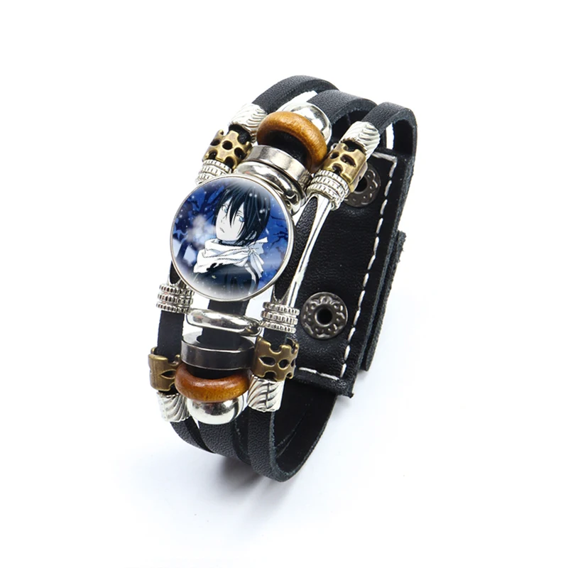 Кожаный браслет из аниме рассекающий демонов браслеты с кнопками-клипсами