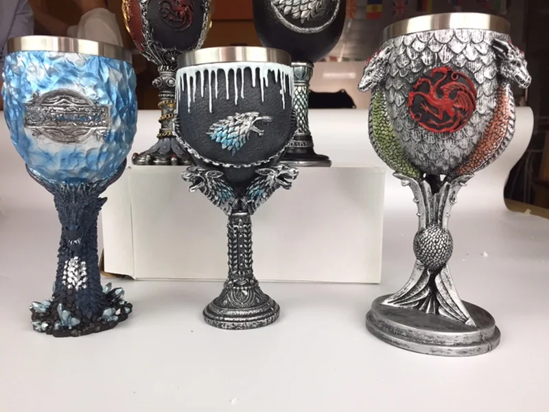 Игра престолов Винные бокалы Креативные 3D смолы из нержавеющей стали кофейные чашки и кружки забавное пиво кружка Tankard подарок посуда для напитков Mark