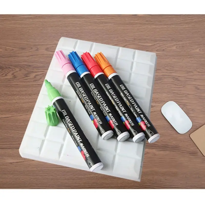 

28 Colors Waterproof Metallic Oil Based Paint Marker Pen for Ceramic Rock Glass Wood Car Tire Painting