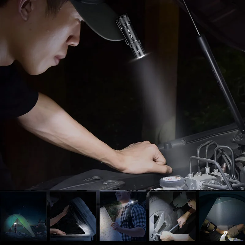 Fenix E12 V2.0 светодиодный Водонепроницаемый EDC ручной фонарик карманный брелок