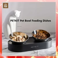 xiaomi petkit pet bowl feeding dishes adjustable double feeder bowls water cup cat bowls drinking bowl plastic stainless steel