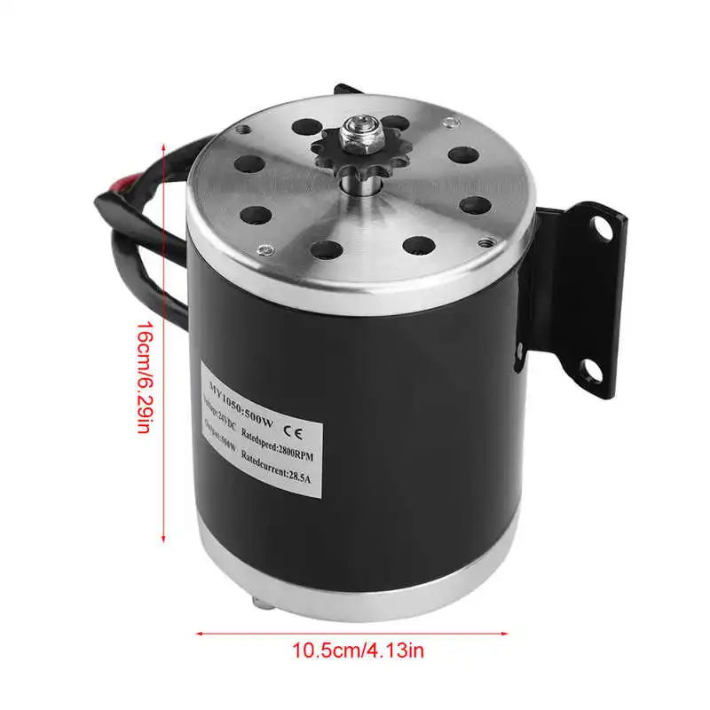 Электрический щеточный мотор с кронштейном 500 Вт 24 В постоянного тока 2800 об/мин |