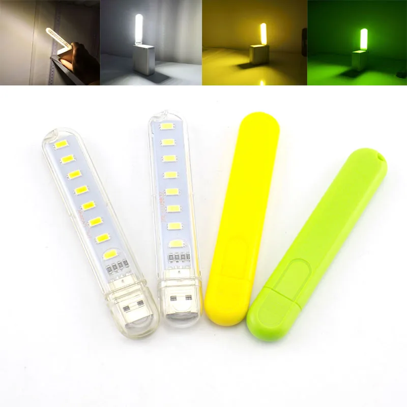 Мини USB Светодиодная лампа портативный DC 5V ночник настольная для чтения 8