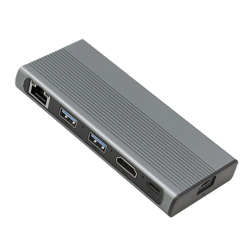 Concentrador de red USB C M.2 SSD, carcasa HDMI, Compatible con USB3.1, RJ45, estación de acoplamiento PD tipo C para M.2 NVME NGFF SSD