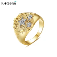 luoteemi star rings cubic zircon paved white star ring fashion jewellery for women men dating party christmas gifts anillos