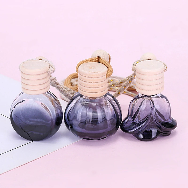 

3Pcs Car Air-freshener Car Hanging Perfume Pendant Fragrance Air Freshener Empty Glass Bottle Auto Goods For Salon