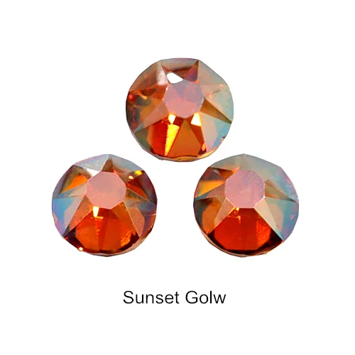 Sunset-Golw 2088 граненые Стразы отличного качества для ногтей с плоской задней поверхностью, много цветов, стразы для украшения ногтей Y3813 - Цвет: Sunset-Golw
