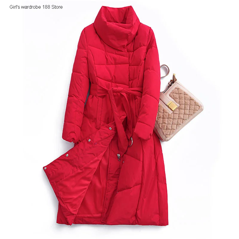 

Mid-length slim-fit long-sleeved cotton-padded coat for high-end winter of