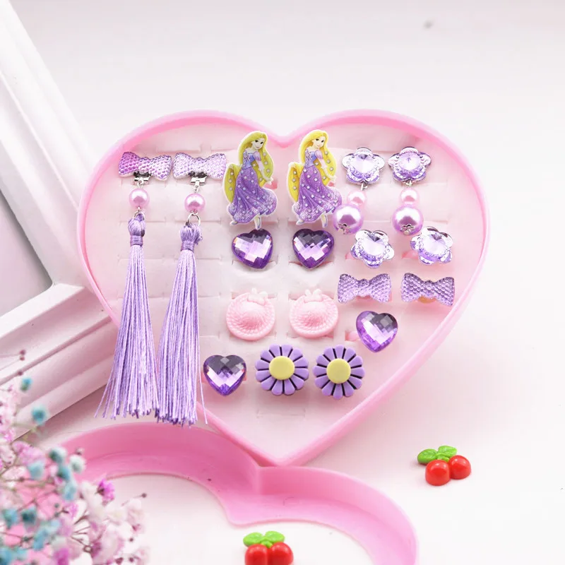 Детские клипсы Холодное сердце из мультфильма Disney серьги без отверстия для ушей +