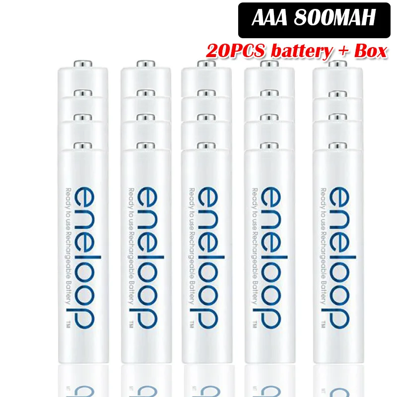 20pcs Panasonic 1,2 V 800mAh AAA аккумуляторная батарея для дистанционного управления игрушки Ni-MH Предварительно заряженный цикл батареи 2100 раз - Цвет: 20pcs