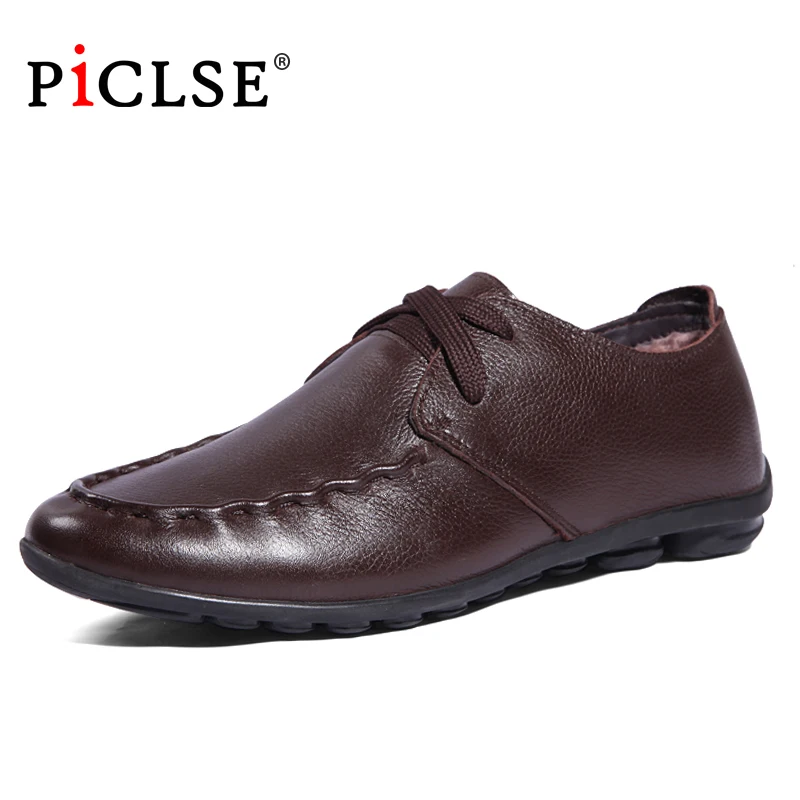 

Large Size 47 Genuine Leather Men Loafers Winter Business Casual Leather Shoes Men Comfortable Driving Shoes Moccasins Men Shoes