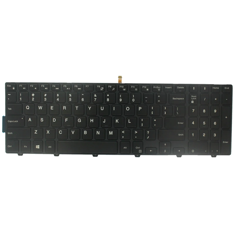Клавиатура для ноутбука с подсветкой Dell Inspiron 5547 3541 3542 3543 3558 5542 5543 5545 15 3000 черная -