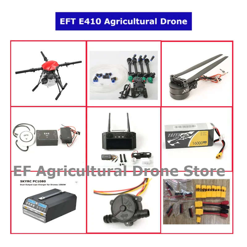 

NEW Original EFT E410S E410P 10L Four-axis Agricultural 10KG Spray Drone Frame With Hobbywing X8 Motor JIYI K++