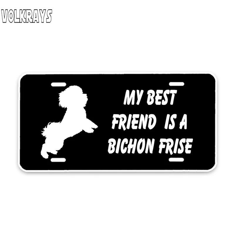 Модная Автомобильная наклейка Volkrays My Best Friend Is Bichon Frise аксессуары для собак