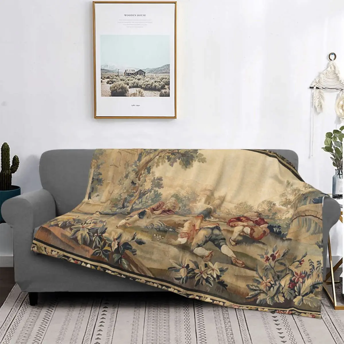 

Aubusson-Manta de tapiceria Франка Антигуа, colcha de cama a cuadros, Edredon mullido a cuadros, Manta textile para el доме