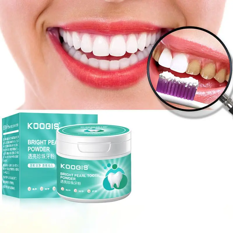 

Natural Pearl Whitening Tooth Powder Remove Tooth Stains Oral Hygiene Anti-Bacterial Freshen Breath 70g