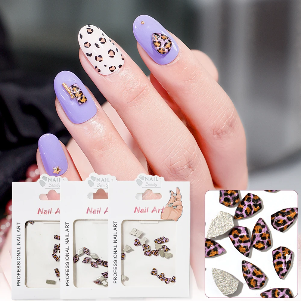 

1Bag Sexy Leopard Nail Art Rhinestone 3D Multi-shape Wild Animal Skin Glass Decoration Flatback Design Manicure Accessories KB#3