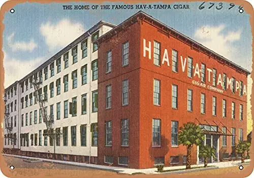 

Metal Sign - Florida Postcard - The Home of The Famous HAV-A-Tampa Cigar - Vintage Rusty Look Wall Decor for Cafe beer Bar Deco