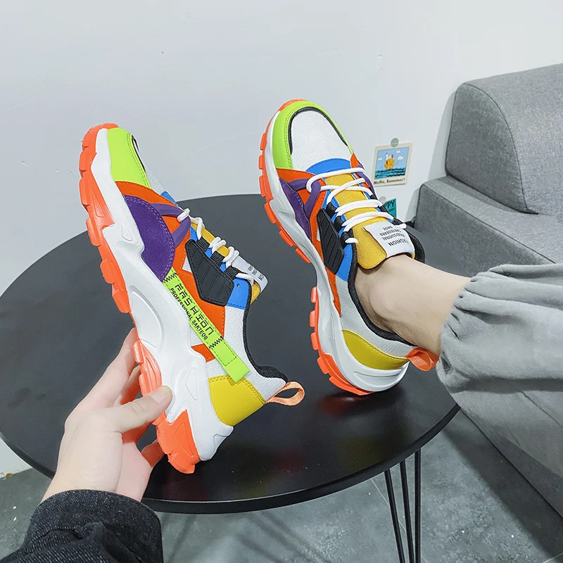 Hot Sale Sneakers for Men Spring Mixed Color Sports Shoes Breathable Man Running Shoes Outdoor Shoe Light Comfortable Sneakers