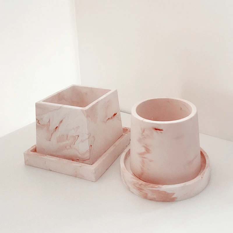 Круглая квадратная форма для цветочного горшка силиконовые бетонные формы