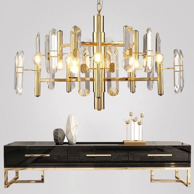 Современная светодиодсветодиодный хрустальная люстра освещение для гостиной