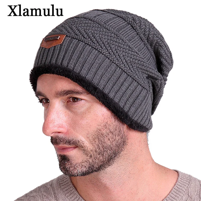Вязаная мужская зимняя шапка шапочки облегающие шапки женская вязаная зимние