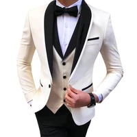 mens suits 3 pieces party costume slim fit suits classic design shawl lapel tuxedos promteron blazer pants vest for wedding