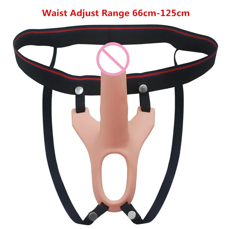 Реалистичный пенис член на фаллоимитатор силиконовый полый страпон жгут