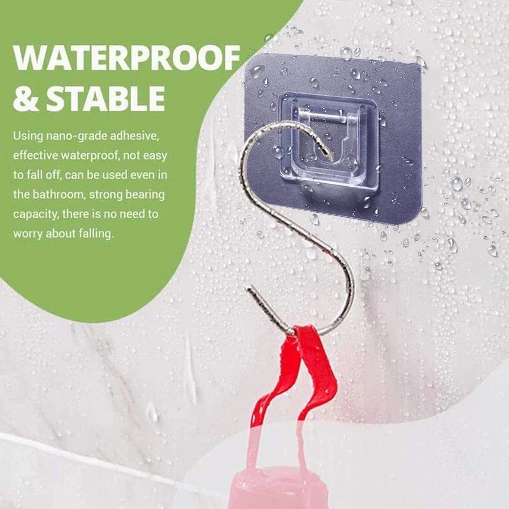 

5/10pcs Double-Sided Adhesive Wall Hooks Hanger Strong Transparent Hook Suction Cup for Bathroom Kitchen Wall Storage Holder