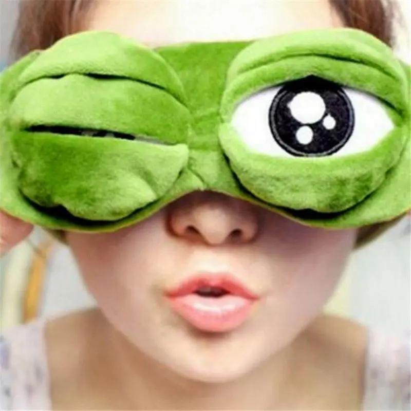 Забавный креативный Pepe лягушка грустная 3D маска для глаз мультяшная плюшевая сна