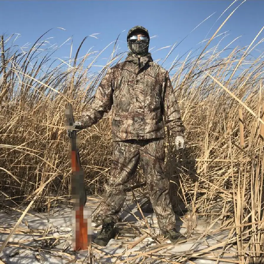 Бесплатная доставка 1 комплект водонепроницаемый Камуфляжный охотничий костюм