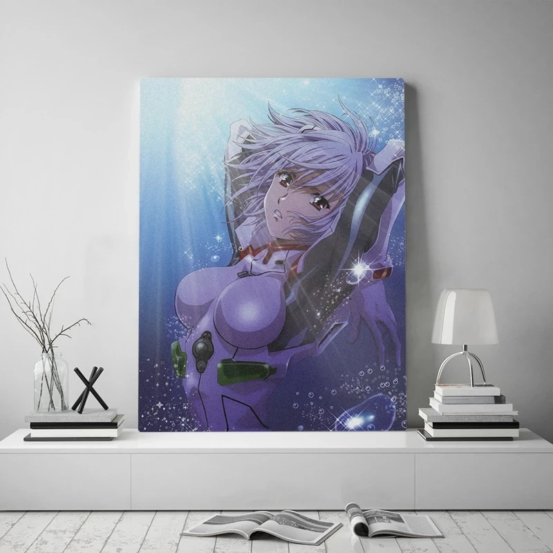 

Rei Ayanami Anime Girl Poster Canvas Painting Wall Art Home Decor Living Room Bedroom Decoration Frame Prints Picture Modular