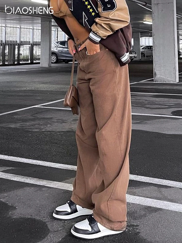 Женские прямые мешковатые джинсы с заниженной талией модные повседневные брюки