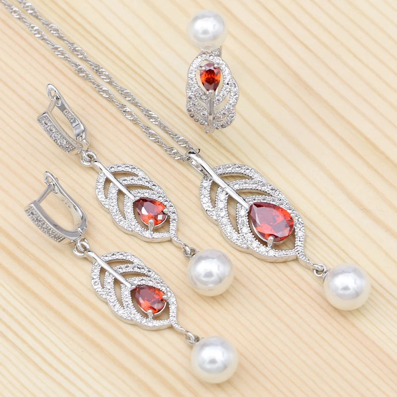 Женский ювелирный комплект из колье и серёг серебра 925 пробы|Ювелирные наборы| |