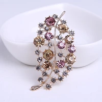 beadsland alloy inlaid rhinestone brooch leaf modeling fashionable high end clothing accessories pin woman gift mm 308