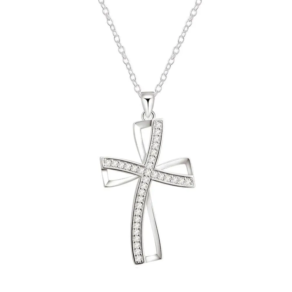 

Fashion Punk Cross Pendant Necklace Copper Material Gold Color Men Women Hip Hop Jewelry With Cuban Rope Chain