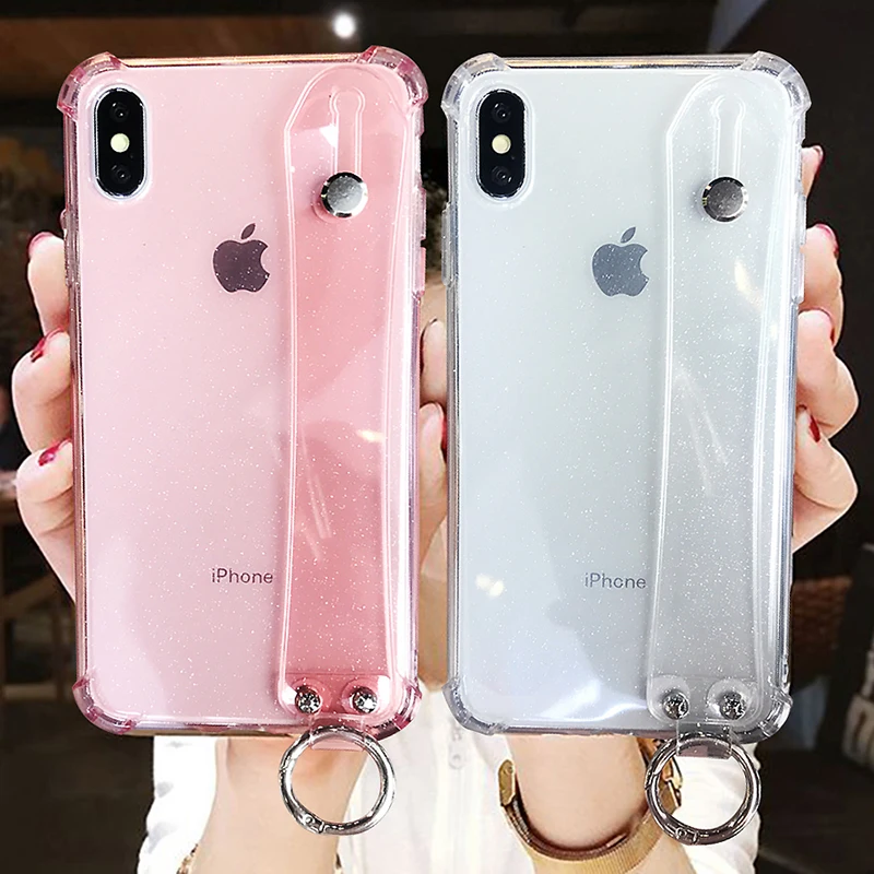 Блестящий чехол для телефона iPhone 12 11 XR XS Max 7 8 Plus 6 блестящий прозрачный мягкий