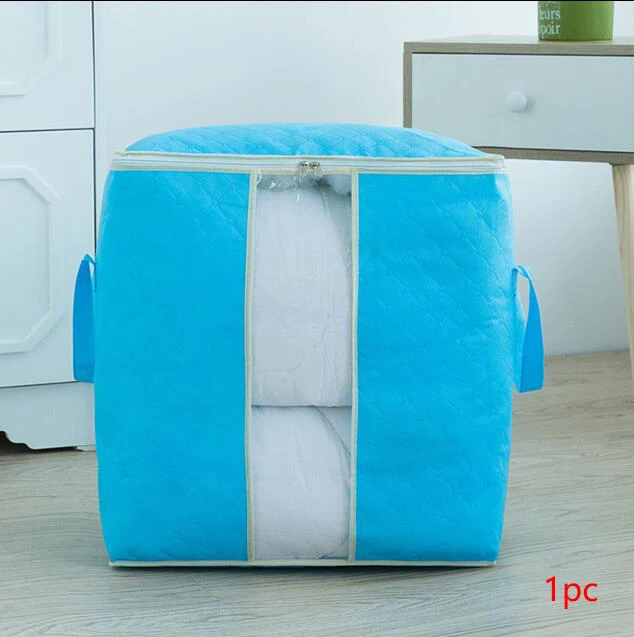 Sky Blue 1/3 шт портативный контейнер для хранения одежды одеяло одежда под хранение для спальни складной хранения организации стеганый мешок хранение одежды стеганая сумка для гардероба для шкафа купе шкаф для одежды - Цвет: Sky Blue