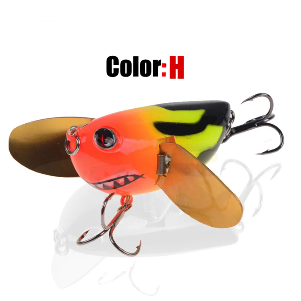 H 1 шт. Поверхностная приманка наживка 6 см 12,7 г плавающая наживка Топ воды Crankbait воблер, твердая Поппер приманка Whopper Plopper твердая приманка - Цвет: H