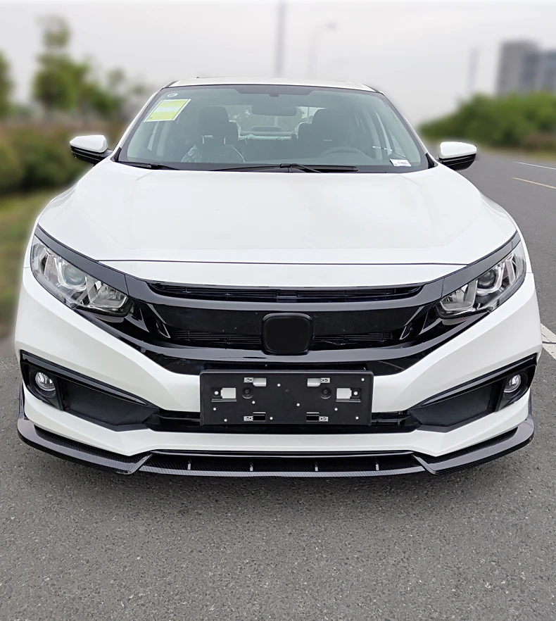 Диффузор для переднего бампера Honda Civic 2019-2020 черный спойлер | Автомобили и
