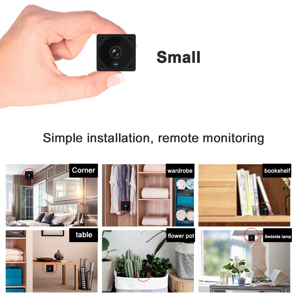 Мини камера видеонаблюдения 720P/1080P с инфракрасным ночным видением|Камеры