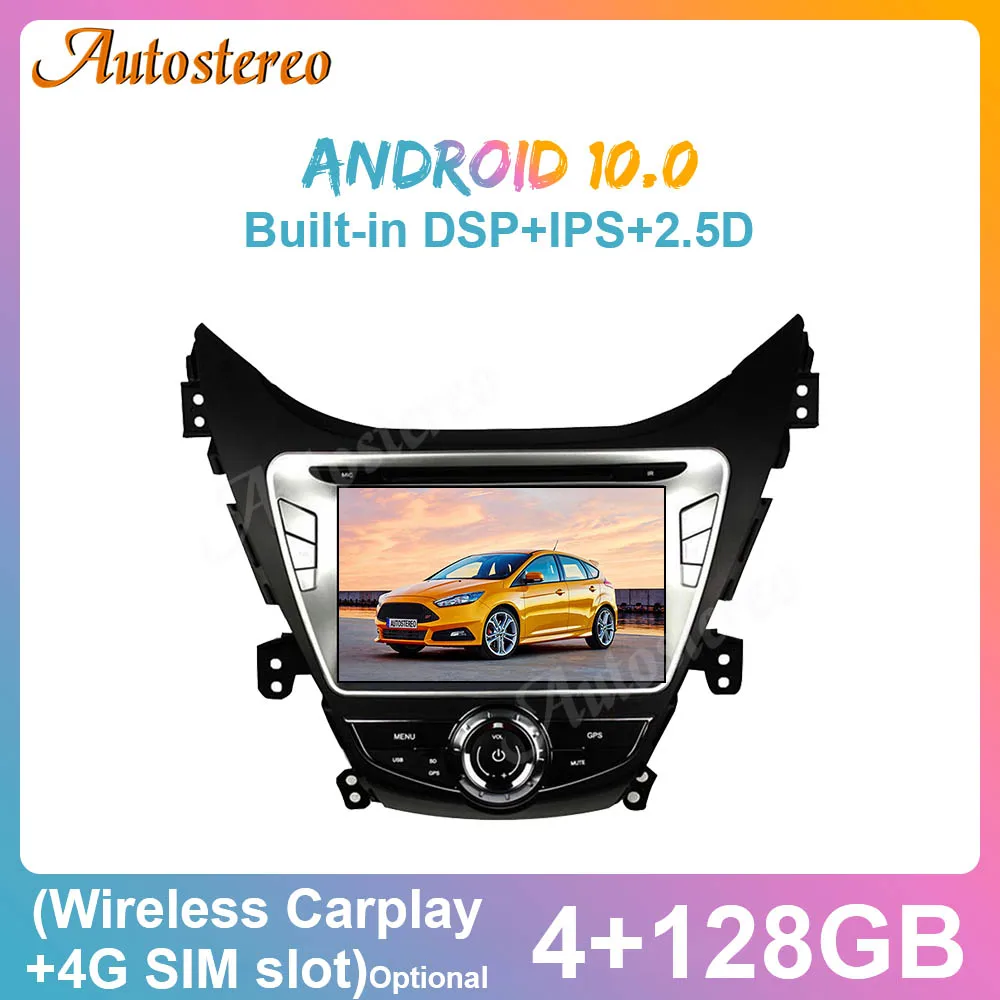 

Андроид 10 Carplay 4 + 128G для Hyundai Elantra (MD)2011-2013 IPS Экран автомобильный радиоприемник с навигацией GPS лента Регистраторы мультимедийный плеер