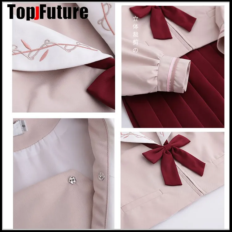 Костюм матроса для девочки с надписью Первая любовь темно-красный | Тематическая