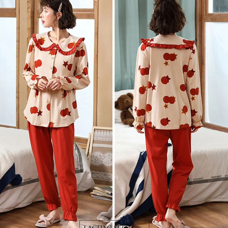 Пижамные комплекты для женщин Хлопковая одежда кормления грудью после родов