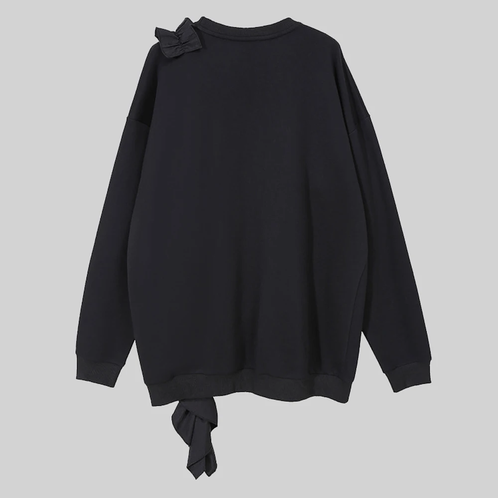 

Fullyoung New Arrival Loose Fit Lace Flowers Sweatshirt New Round Neck Long Sleeve Women Big Size Fashion Spring Autumn FY6798