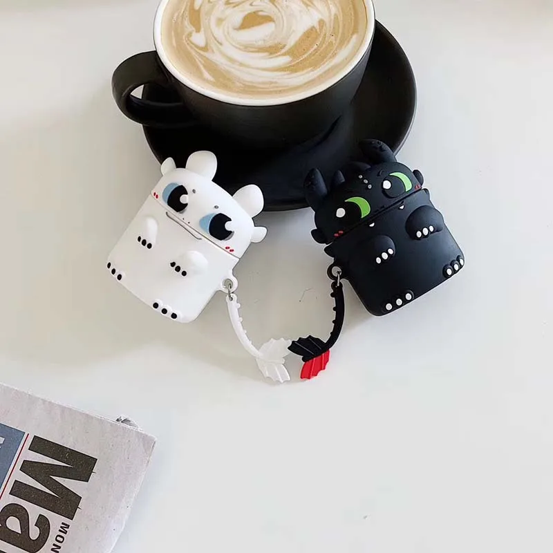 Чехол с милым драконом для airpods 1 2 чехол беспроводного наушника airpod мягкий